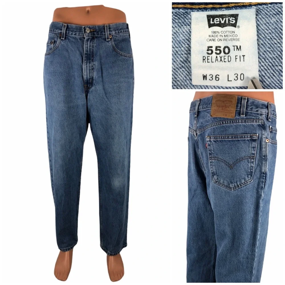 Levis 550 Mens 35 X 30 (Actual) Jeans Vintage Made In Mexico Cotton Size 36